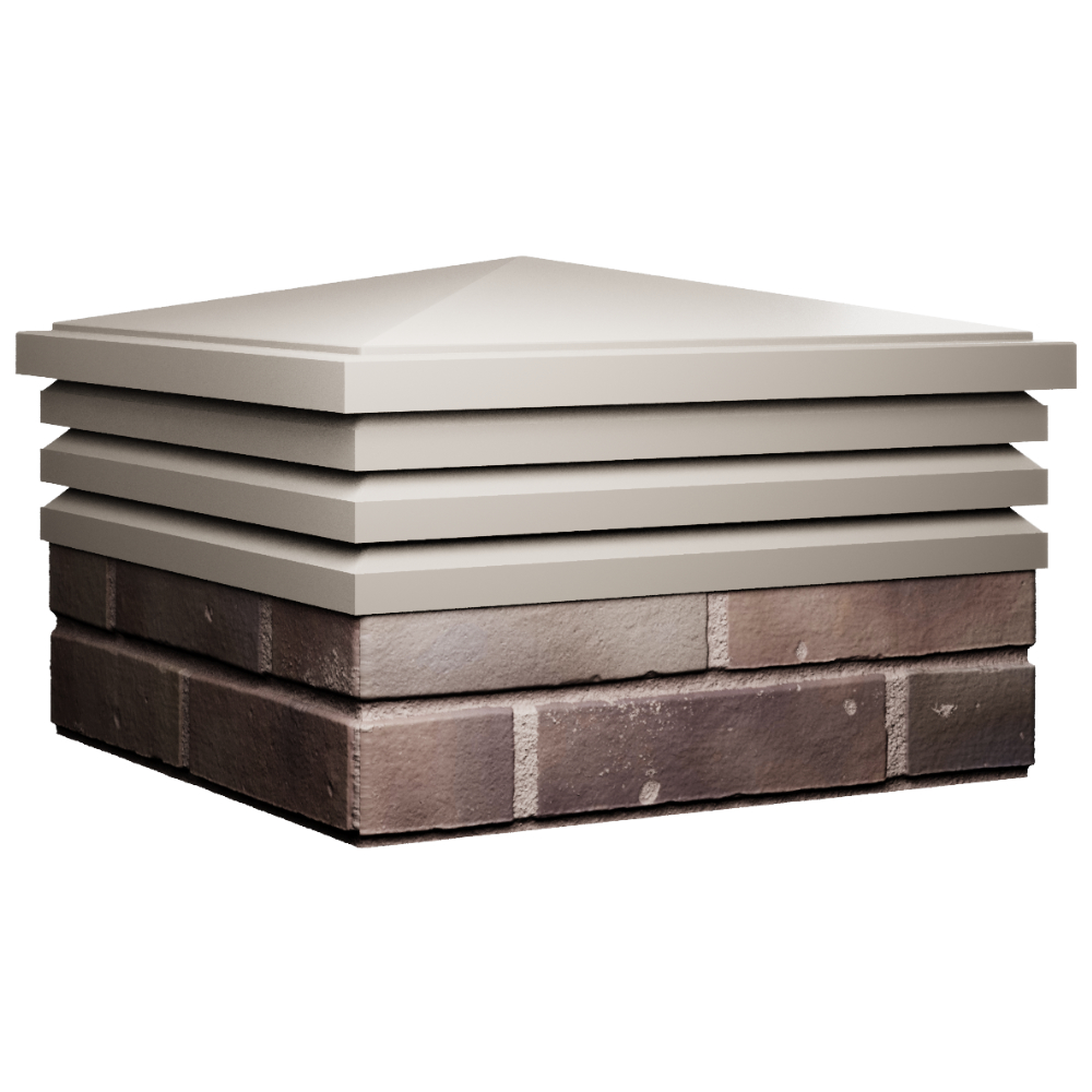 Колпак Zking Бона ХайТек Бежевый на столб 2х2 кирпича (513х513мм) в Новочеркасске фото