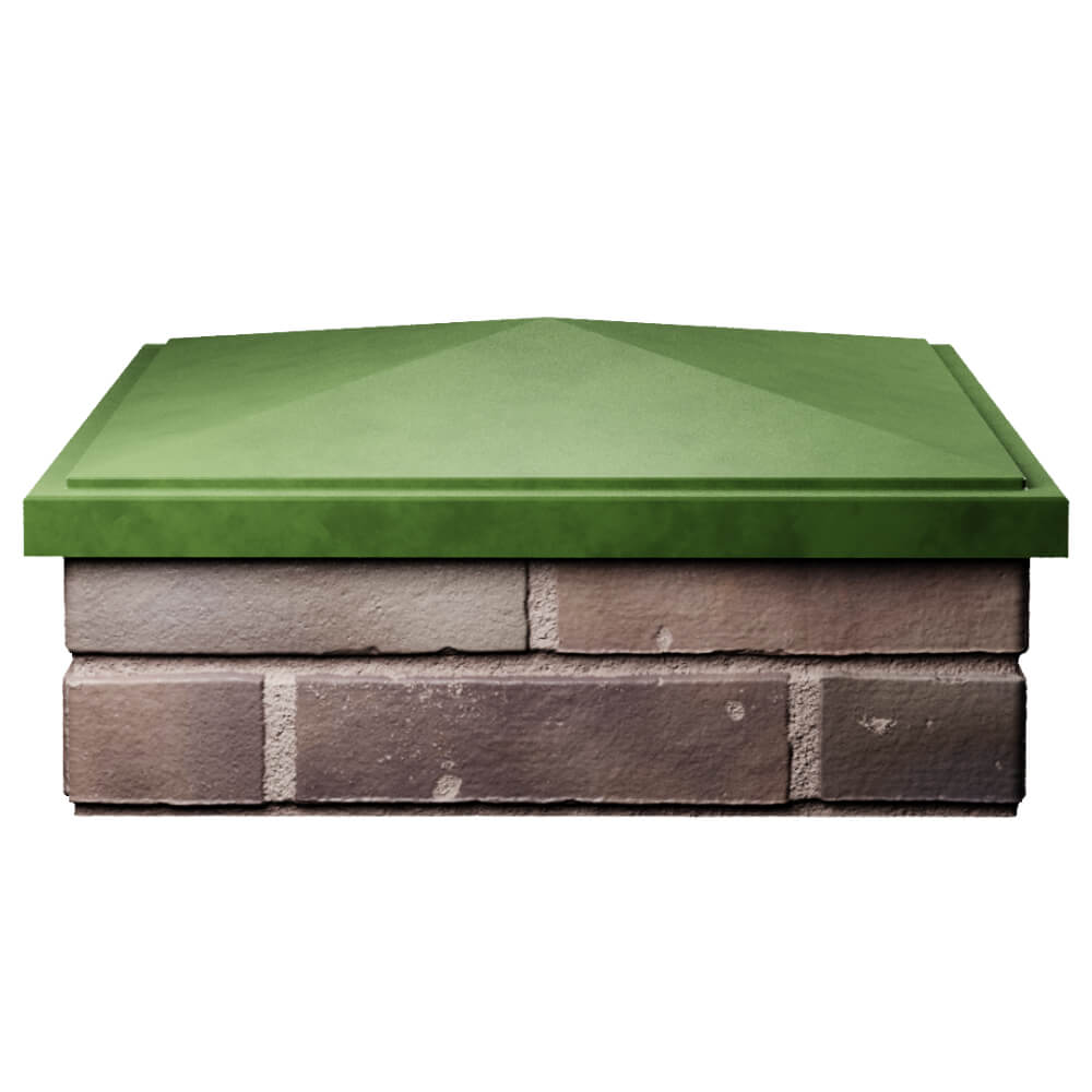 Колпак Zking БонаМоно Зеленый на столб 2х2 кирпича (515х515, 530х530мм) Новочеркасск фото