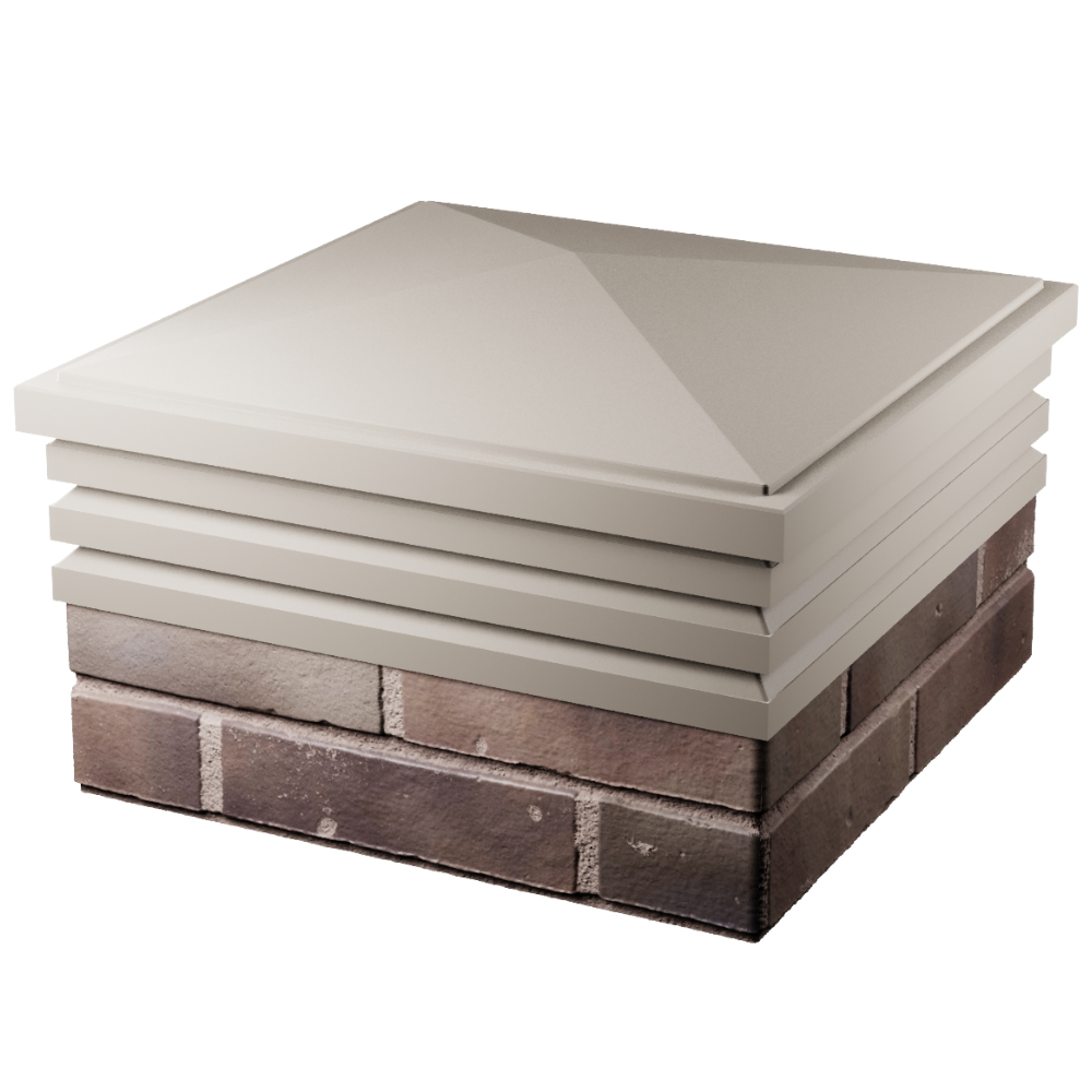 Колпак Zking Бона ХайТек Бежевый на столб 2х2 кирпича (513х513мм) в Новочеркасске фото