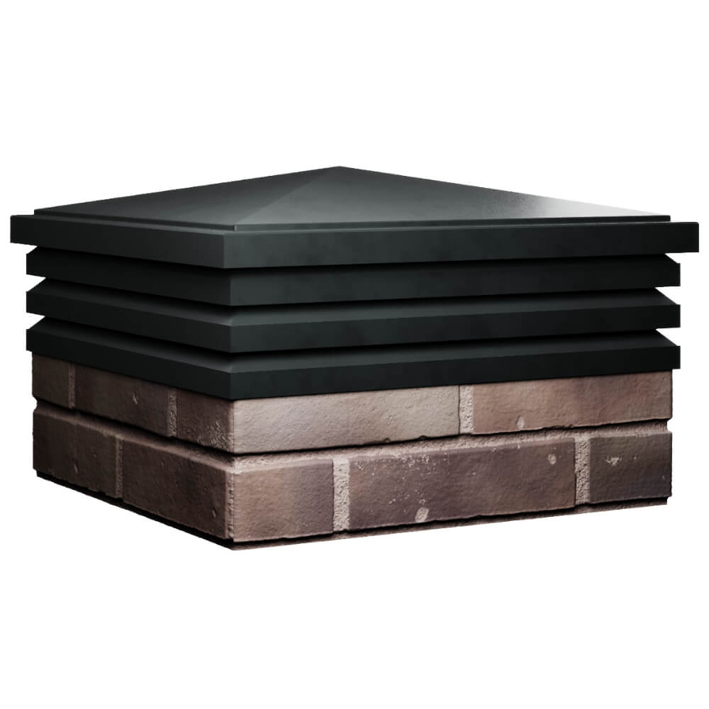 Колпак Zking Бона ХайТек Черный на столб 2х2 кирпича (513х513мм) в Новочеркасске фото