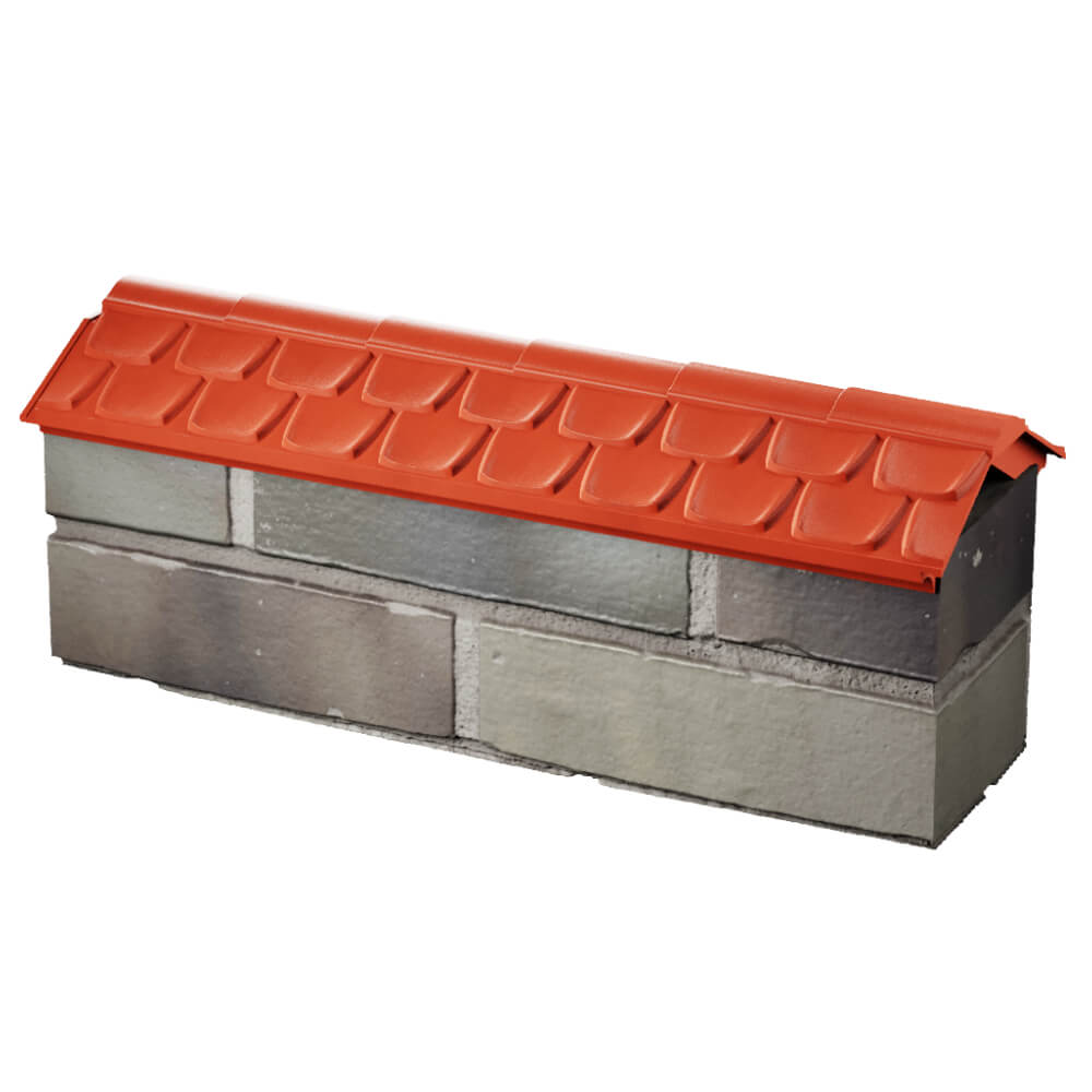 Парапет Zking Эльбрус Красный с посадкой на 0.5 кирпича (130мм) в Новочеркасске фото