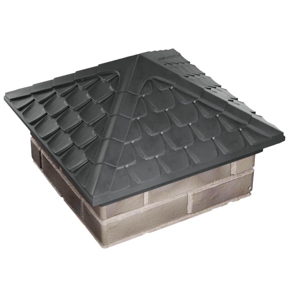 Колпак Zking Эльбрус Серый на столб 1.5х1.5 кирпича (385х385мм) в Новочеркасске фото