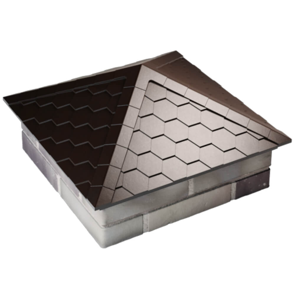 Колпак Zking Эверест Коричневый на столб 2х2 кирпича (535х535мм) Новочеркасск фото