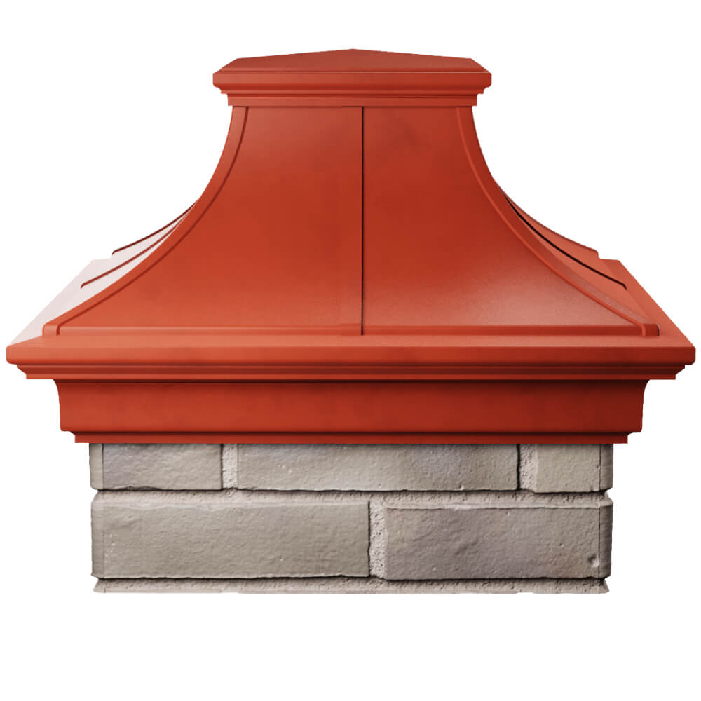 Колпак Zking Монблан Премиум Красный на столб 1.5х1.5 кирпича (385х385мм) Новочеркасск фото