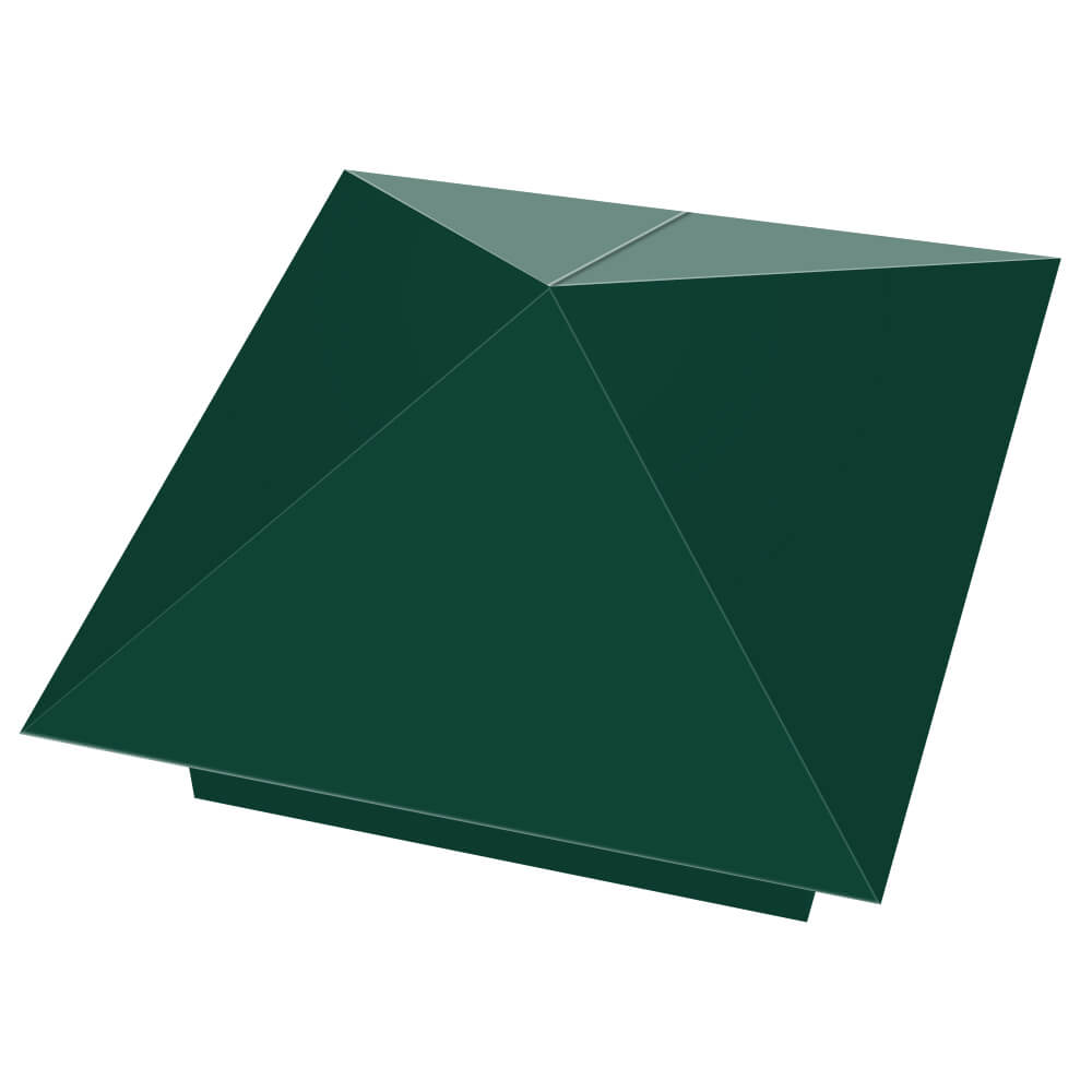 Колпак металлический 390х390мм RAL6005 Зеленый Мох заборный Новочеркасск фото