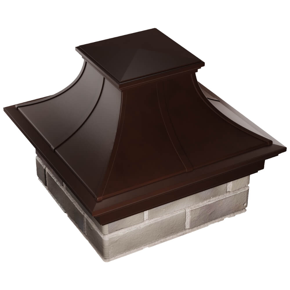 Колпак Zking Монблан Премиум Коричневый на столб 1.5х1.5 кирпича (385х385мм) в Новочеркасске фото