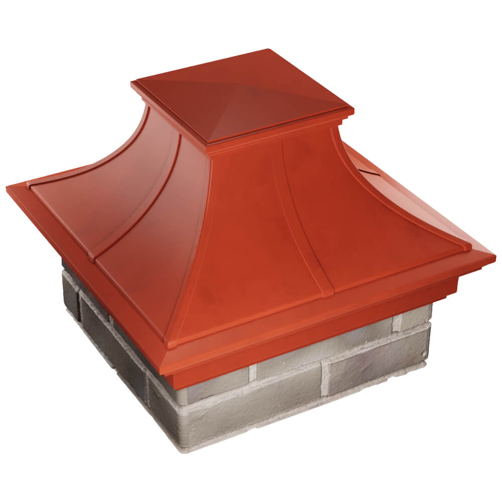 Колпак Zking Монблан Премиум Красный на столб 1.5х1.5 кирпича (385х385мм) в Новочеркасске фото