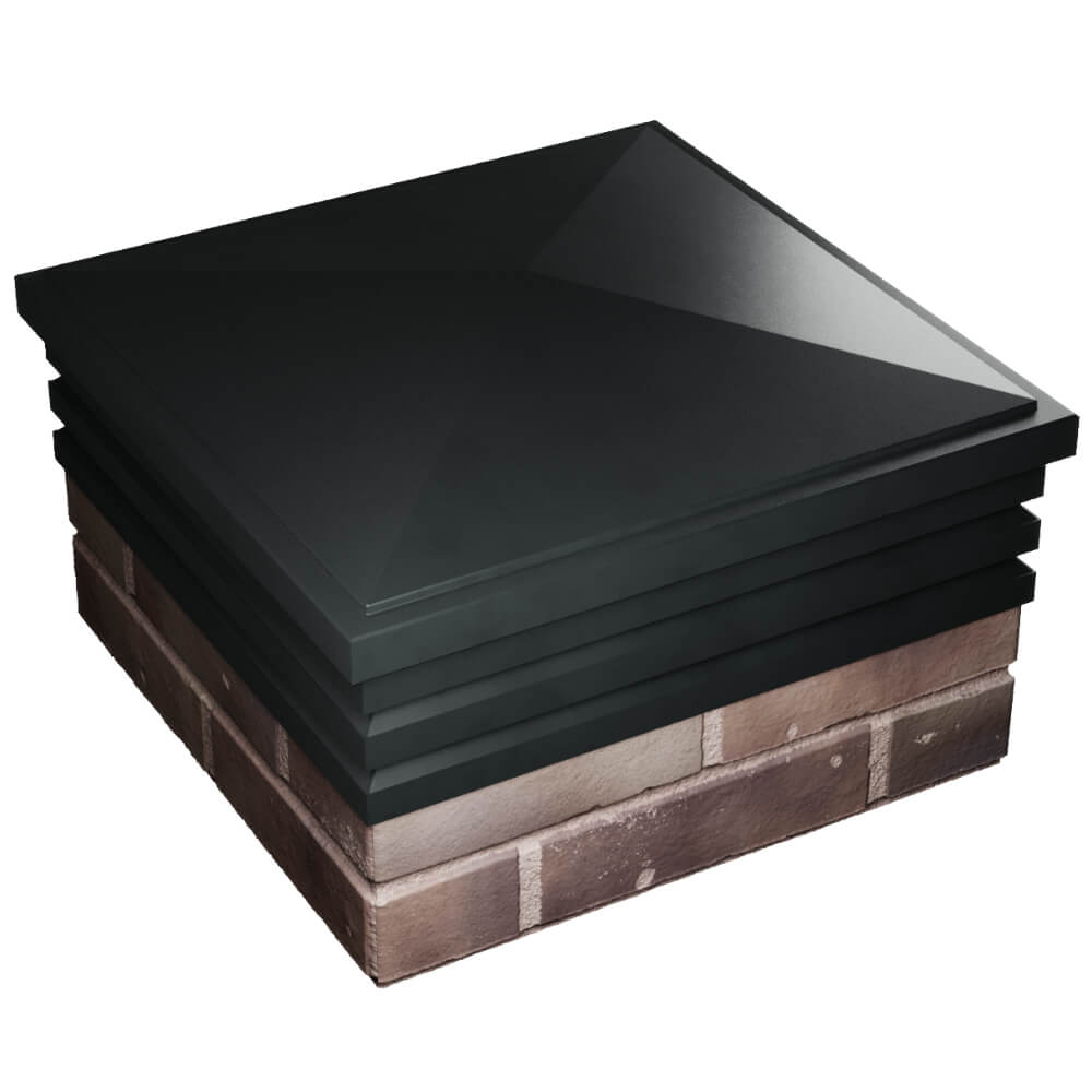 Колпак Zking Бона ХайТек Черный на столб 2х2 кирпича (513х513мм) в Новочеркасске фото