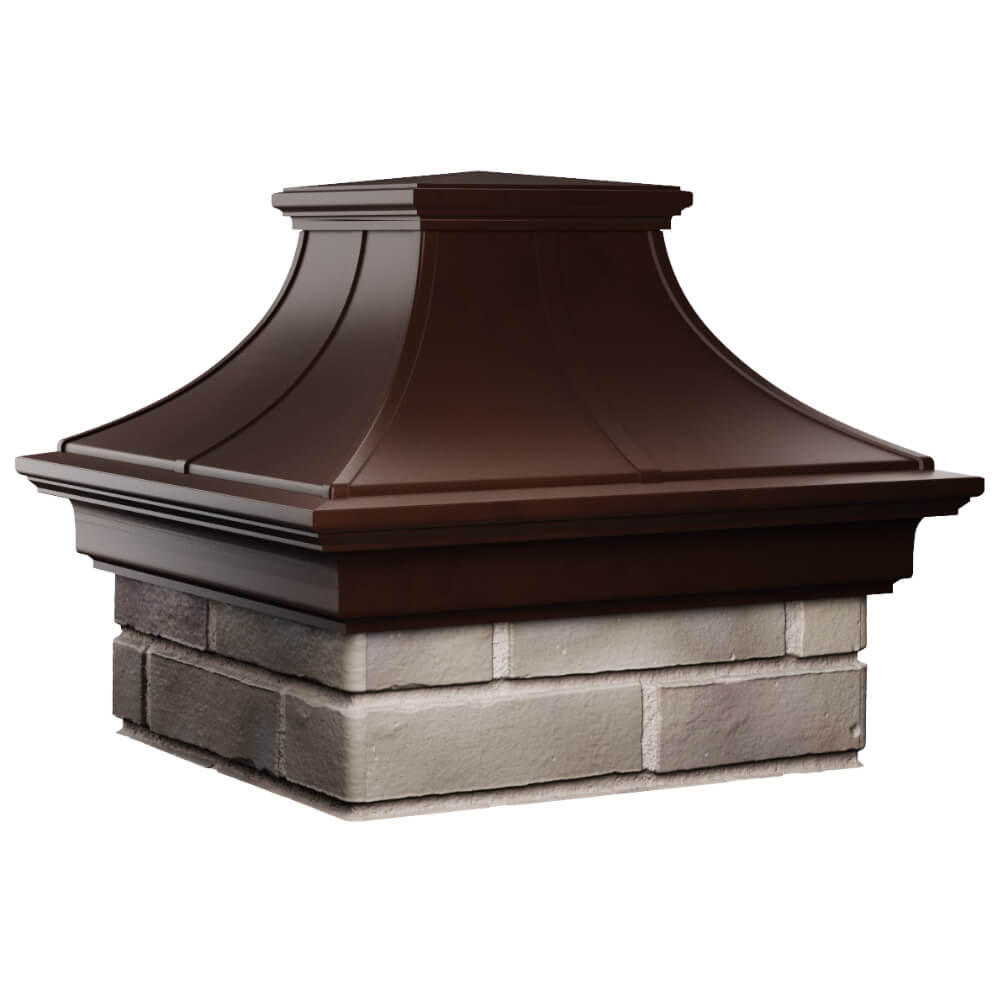 Колпак Zking Монблан Премиум Коричневый на столб 1.5х1.5 кирпича (385х385мм) в Новочеркасске фото
