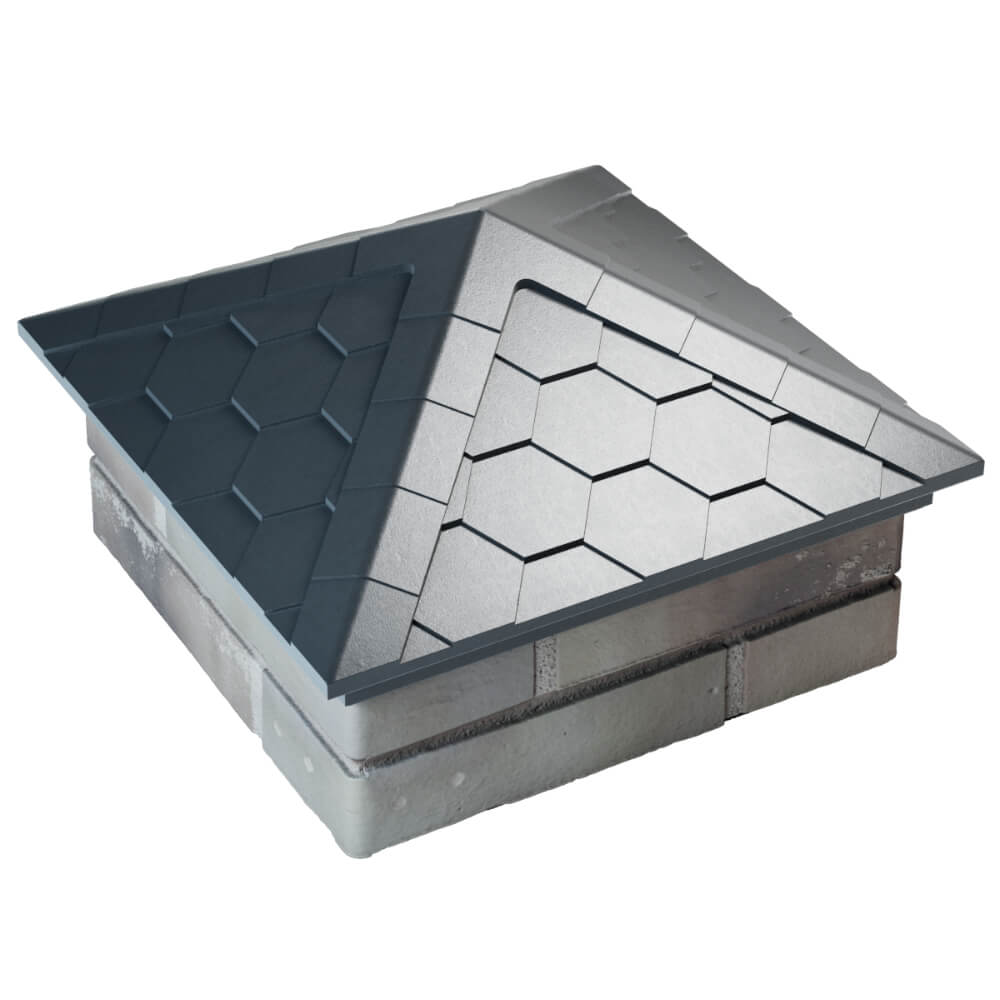 Колпак Zking Эверест Серый на столб 1.5х1.5 кирпича (390х390мм) в Новочеркасске фото