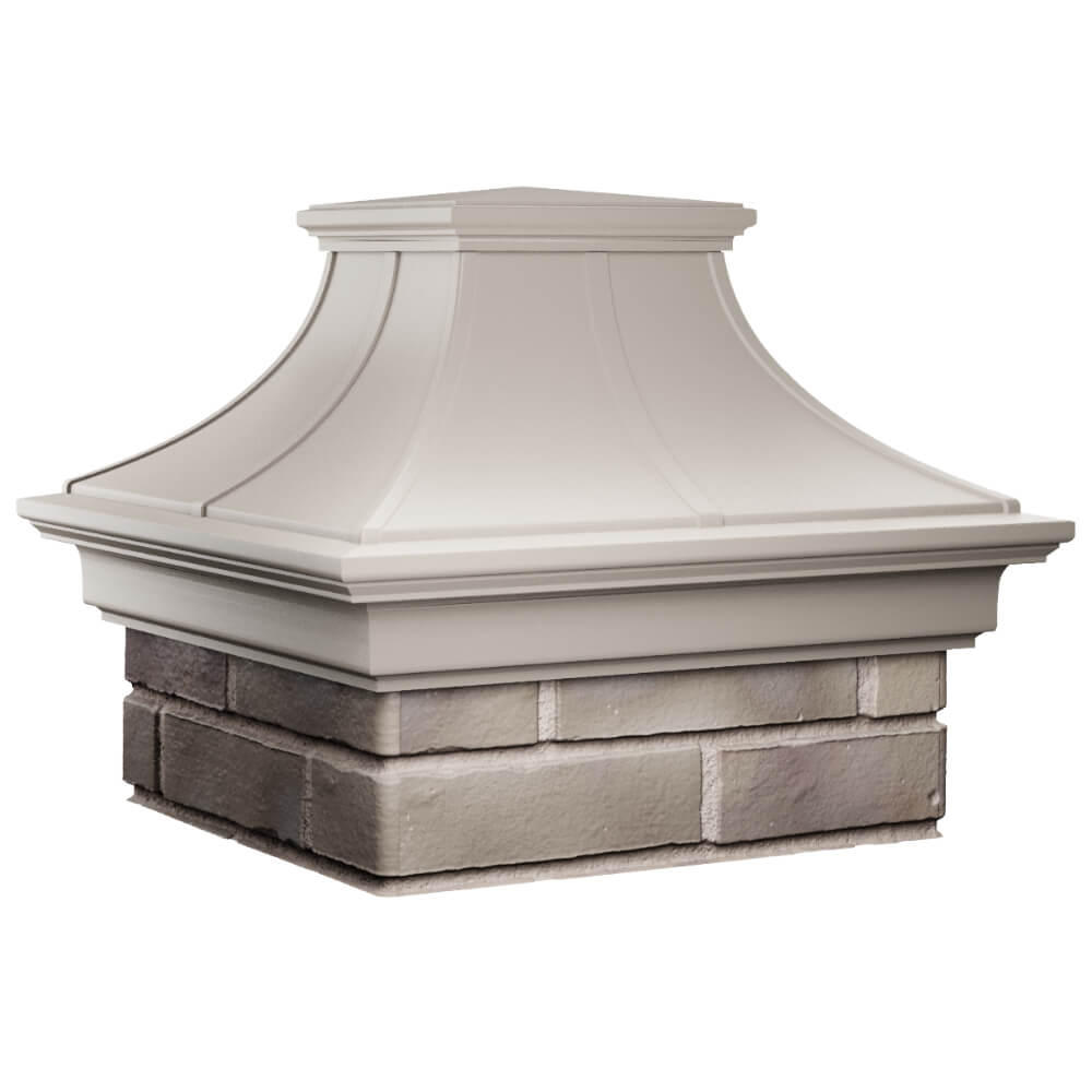 Колпак Zking Монблан Премиум Бежевый на столб 1.5х1.5 кирпича (385х385мм) в Новочеркасске фото