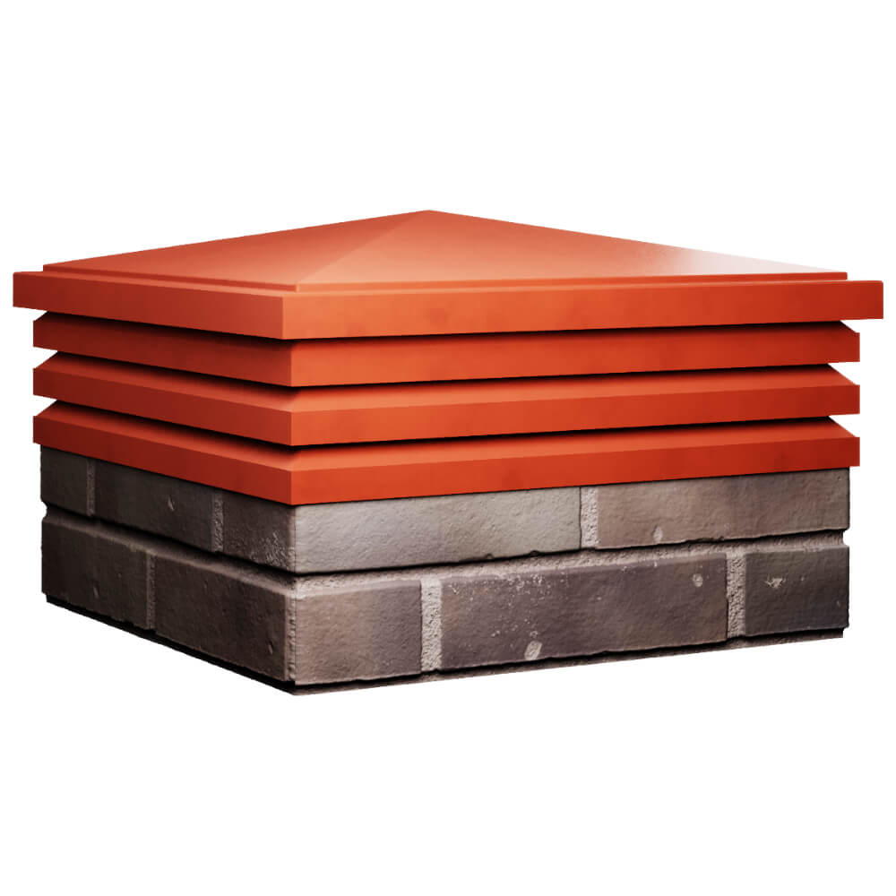 Колпак Zking Бона ХайТек Красный на столб 2х2 кирпича (513х513мм) в Новочеркасске фото