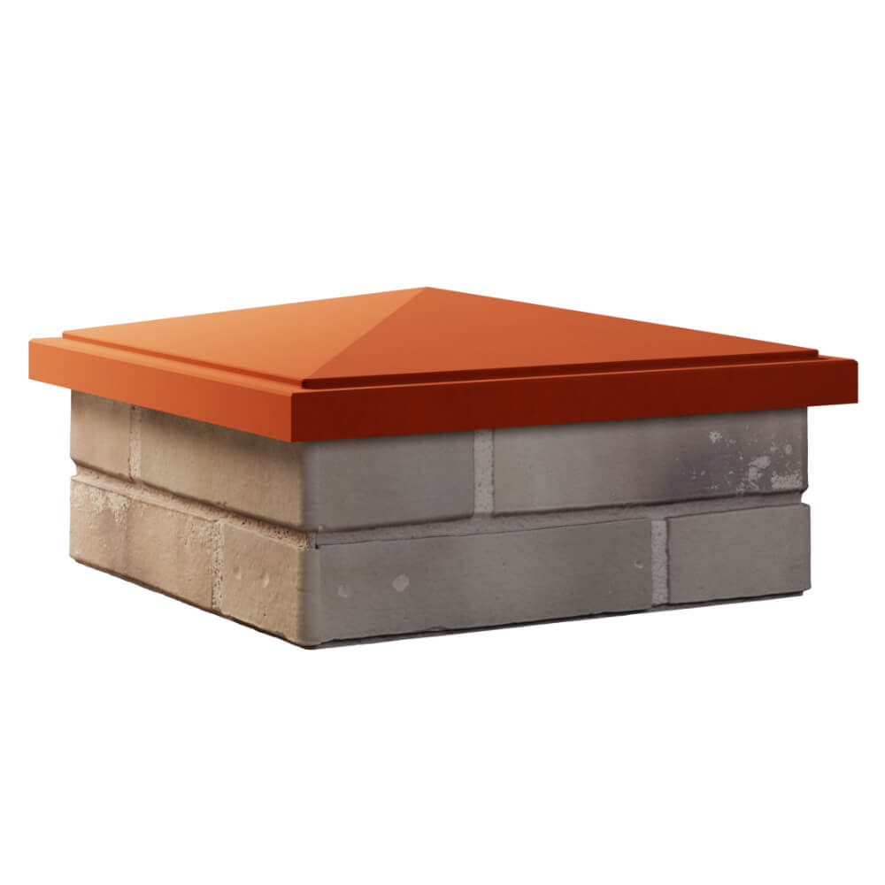 Колпак Zking БонаМоно Красный на столб 1.5х1.5 кирпича (385х385, 400х400мм) в Новочеркасске фото