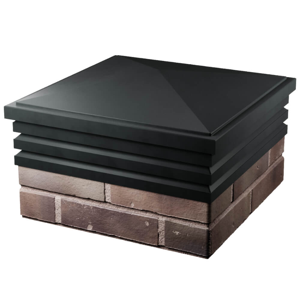 Колпак Zking Бона ХайТек Черный на столб 2х2 кирпича (513х513мм) в Новочеркасске фото