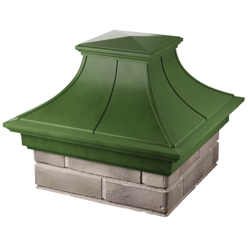 Колпак Zking Монблан Премиум Зеленый на столб 1.5х1.5 кирпича (385х385мм) в Новочеркасске фото
