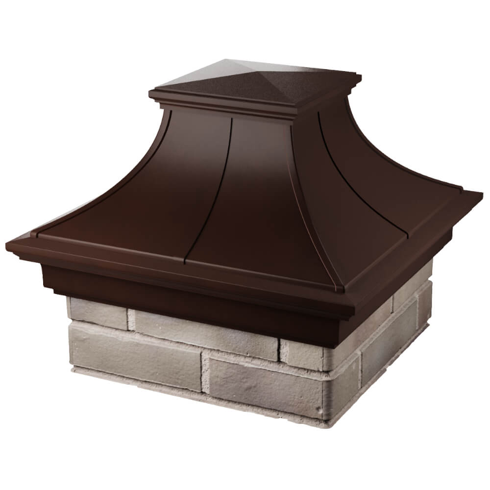 Колпак Zking Монблан Премиум Коричневый на столб 1.5х1.5 кирпича (385х385мм) в Новочеркасске фото