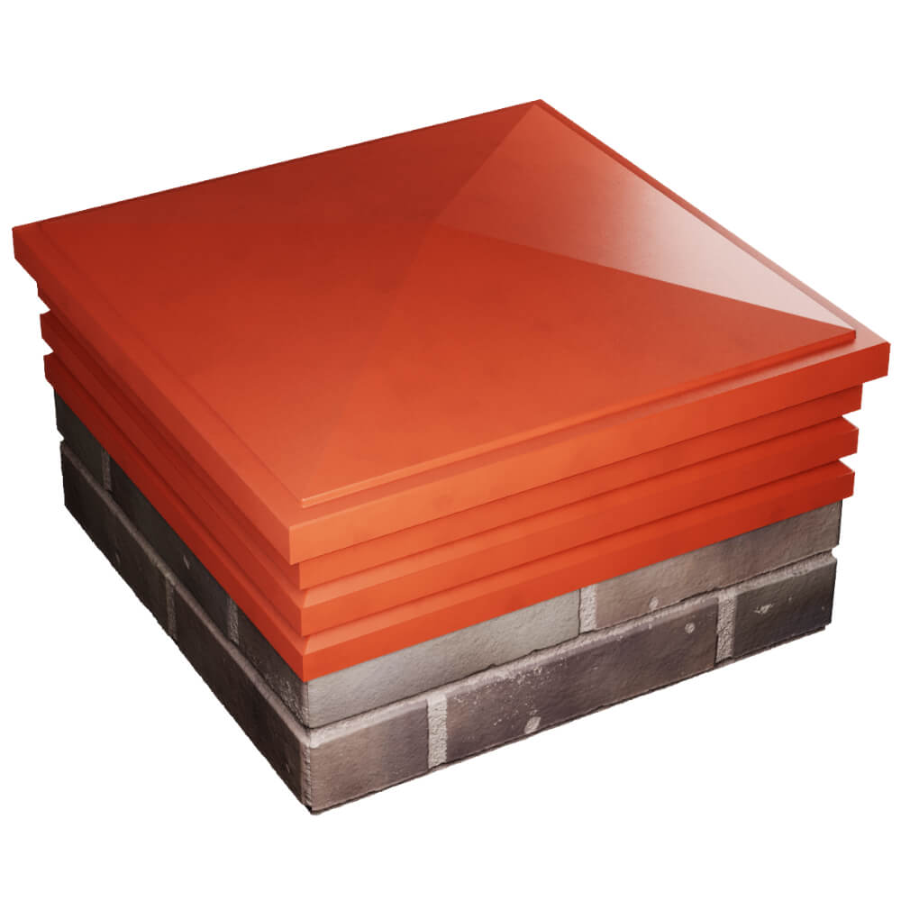 Колпак Zking Бона ХайТек Красный на столб 2х2 кирпича (513х513мм) в Новочеркасске фото