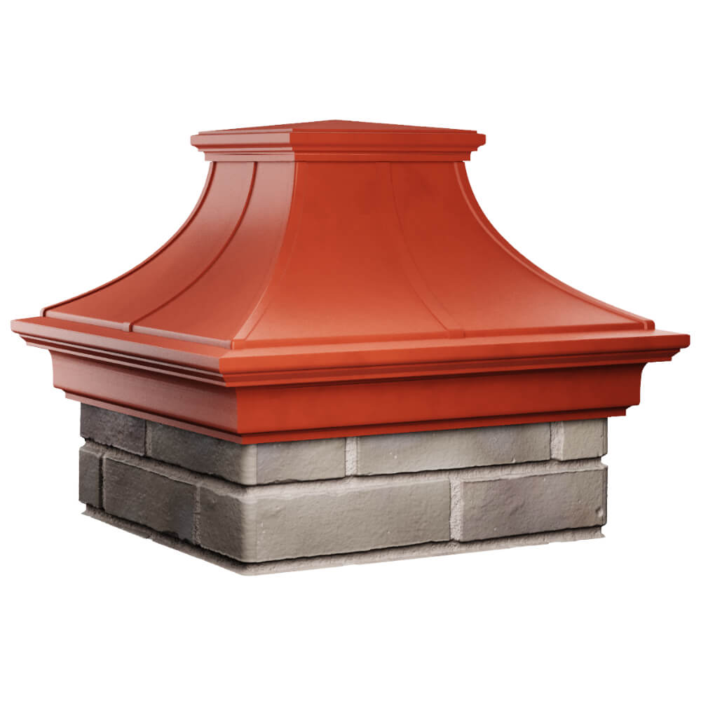 Колпак Zking Монблан Премиум Красный на столб 1.5х1.5 кирпича (385х385мм) в Новочеркасске фото