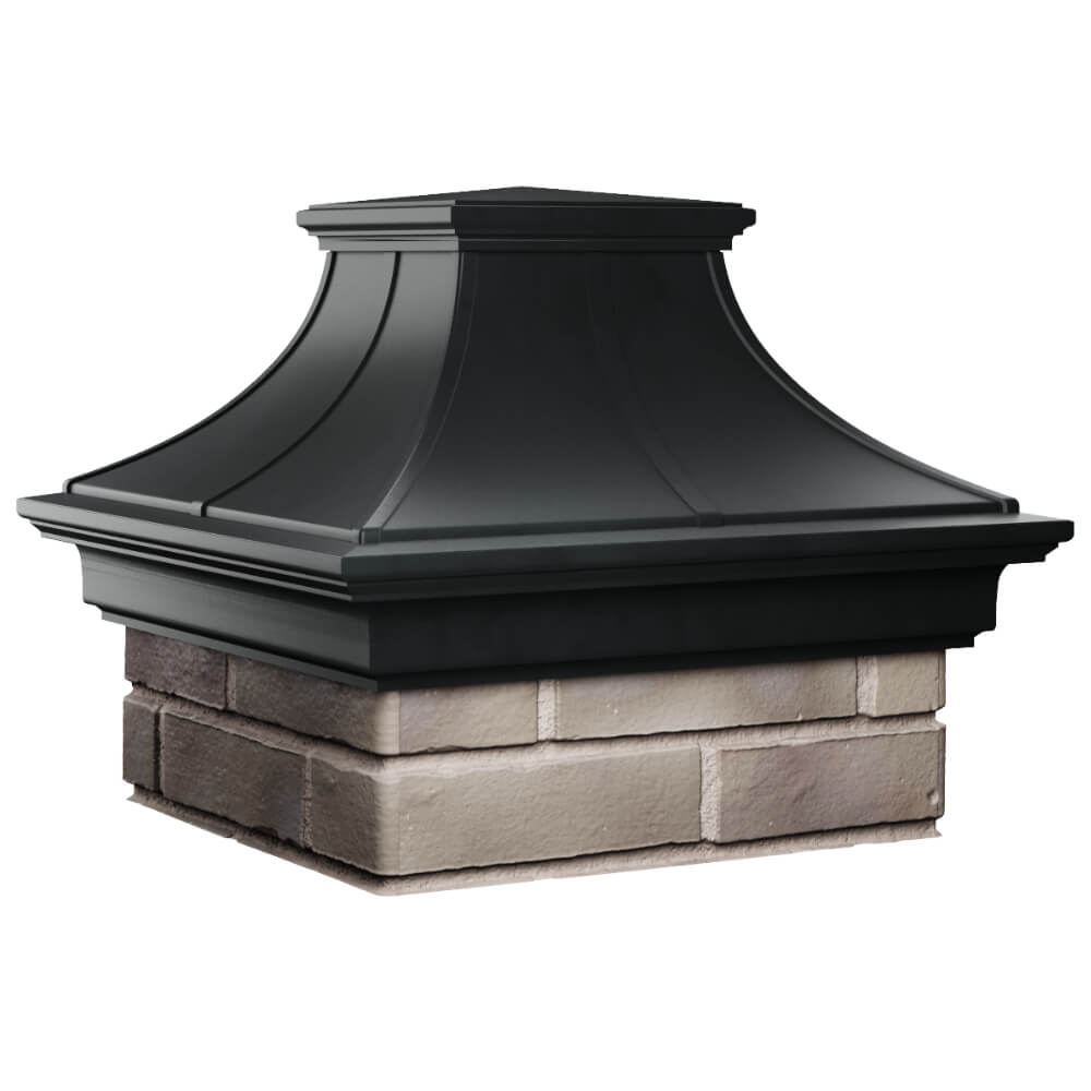 Колпак Zking Монблан Премиум Черный на столб 1.5х1.5 кирпича (385х385мм) в Новочеркасске фото