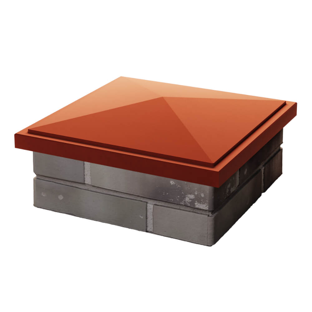 Колпак Zking БонаМоно Красный на столб 1.5х1.5 кирпича (385х385, 400х400мм) в Новочеркасске фото