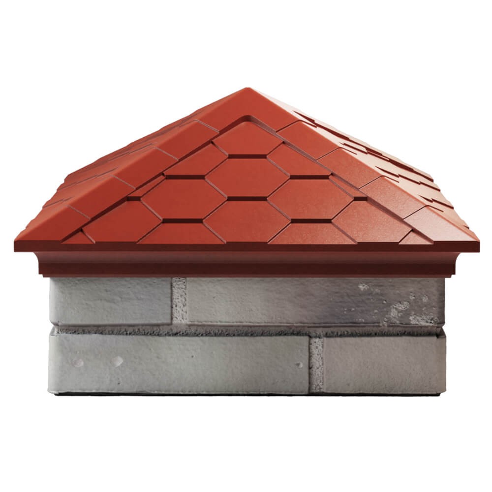 Колпак Zking Эверест Красный на столб 1.5х1.5 кирпича (390х390мм) Новочеркасск фото