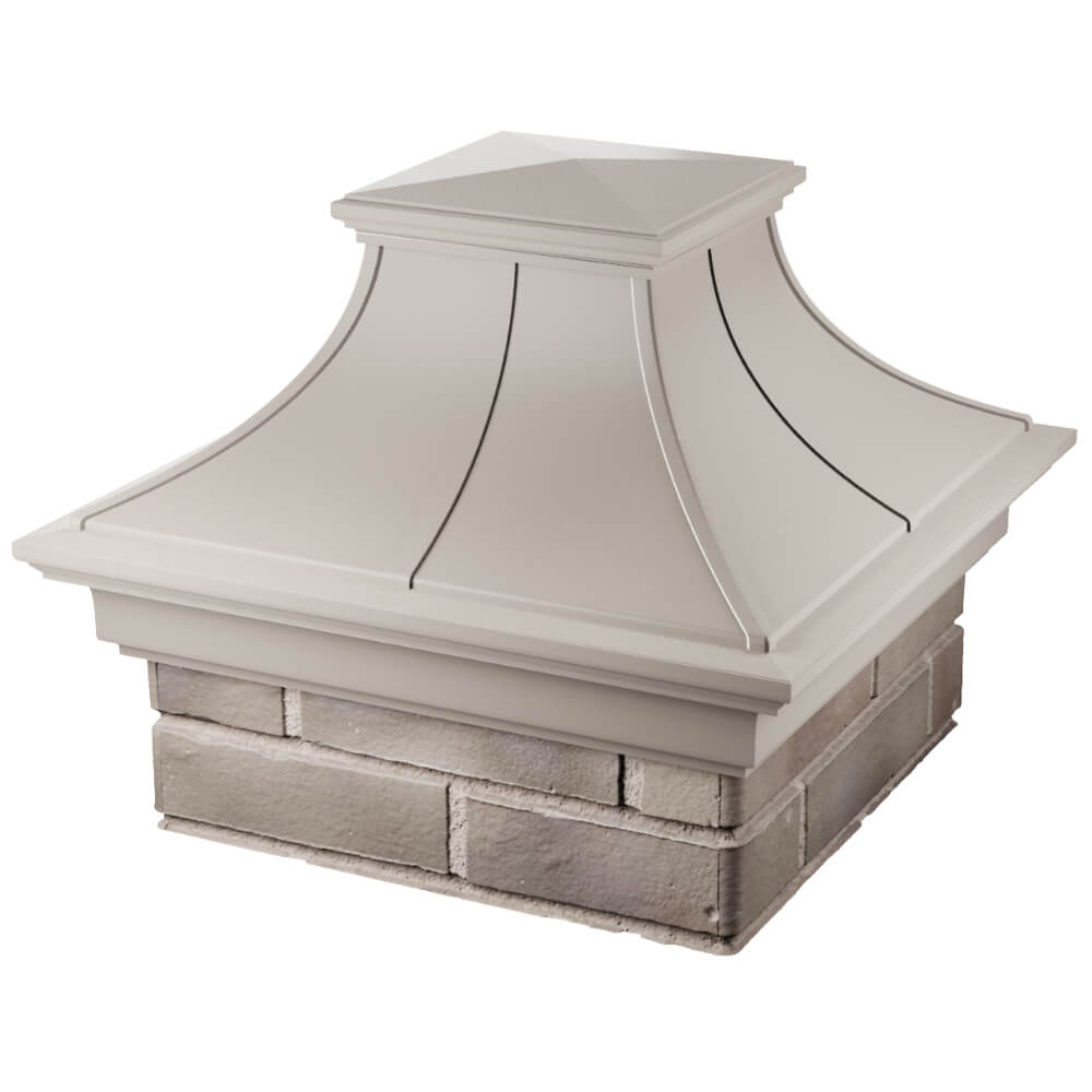 Колпак Zking Монблан Премиум Бежевый на столб 1.5х1.5 кирпича (385х385мм) в Новочеркасске фото