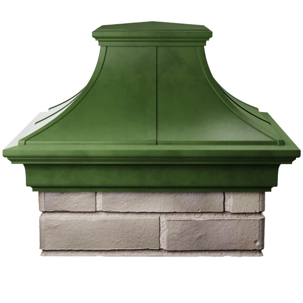 Колпак Zking Монблан Премиум Зеленый на столб 1.5х1.5 кирпича (385х385мм) Новочеркасск фото