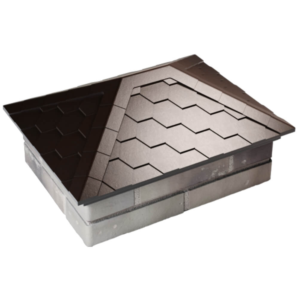 Колпак Zking Эверест Коричневый на столб 2х1.5 кирпича (520х390мм) Новочеркасск фото