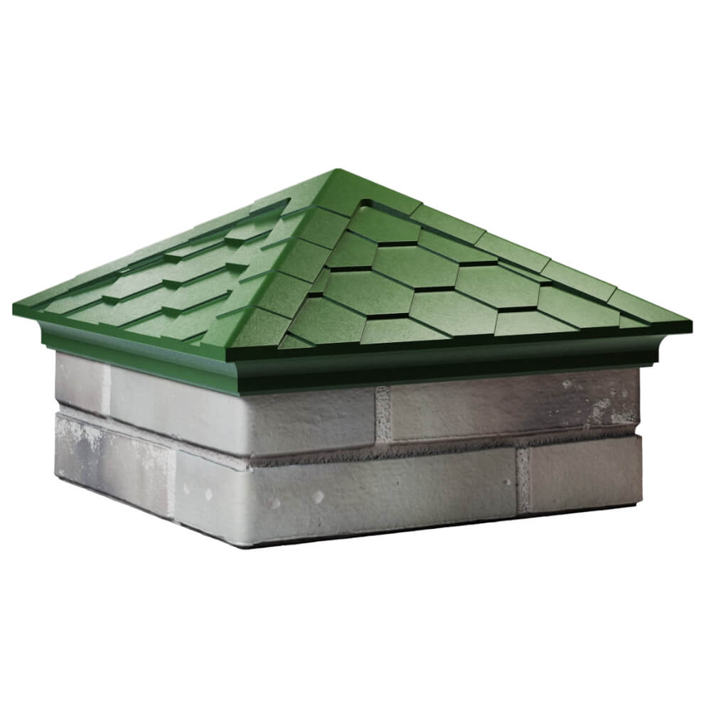 Колпак Zking Эверест Зеленый на столб 1.5х1.5 кирпича (390х390мм) в Новочеркасске фото