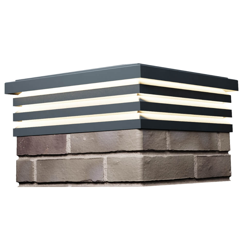 Колпак Zking Бона ХайТек Серый на столб 1.5х1.5 кирпича (385х385мм) с подсветкой в Новочеркасске фото