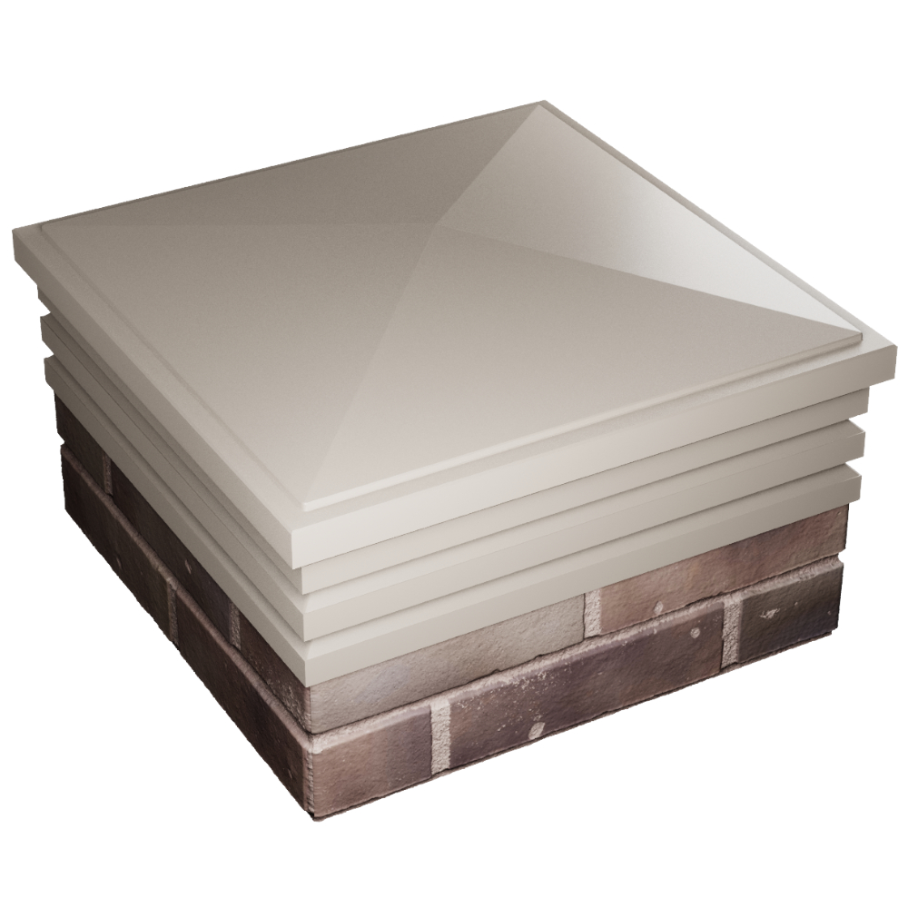 Колпак Zking Бона ХайТек Бежевый на столб 2х2 кирпича (513х513мм) в Новочеркасске фото