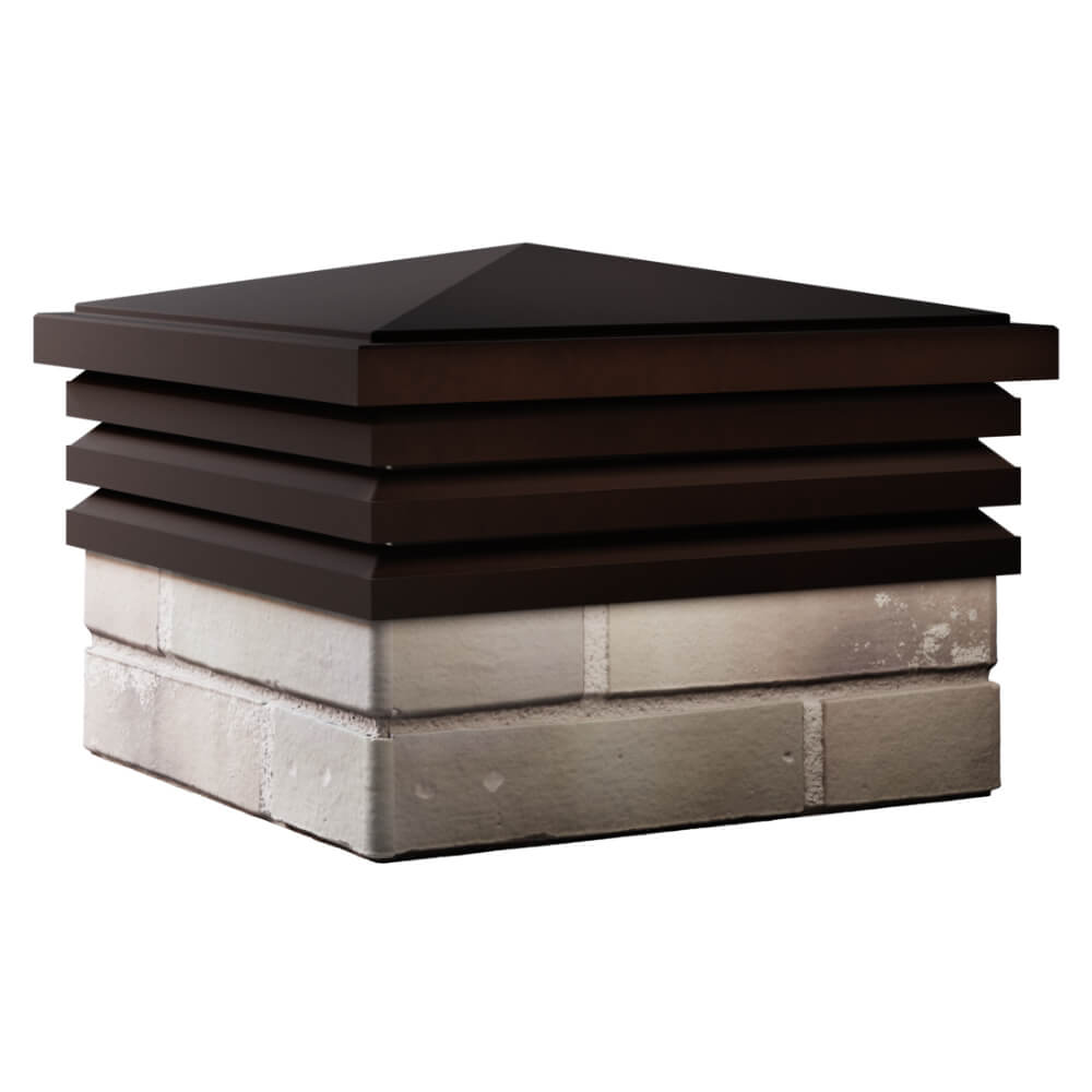 Колпак Zking Бона ХайТек Коричневый на столб 1.5х1.5 кирпича (385х385мм) в Новочеркасске фото