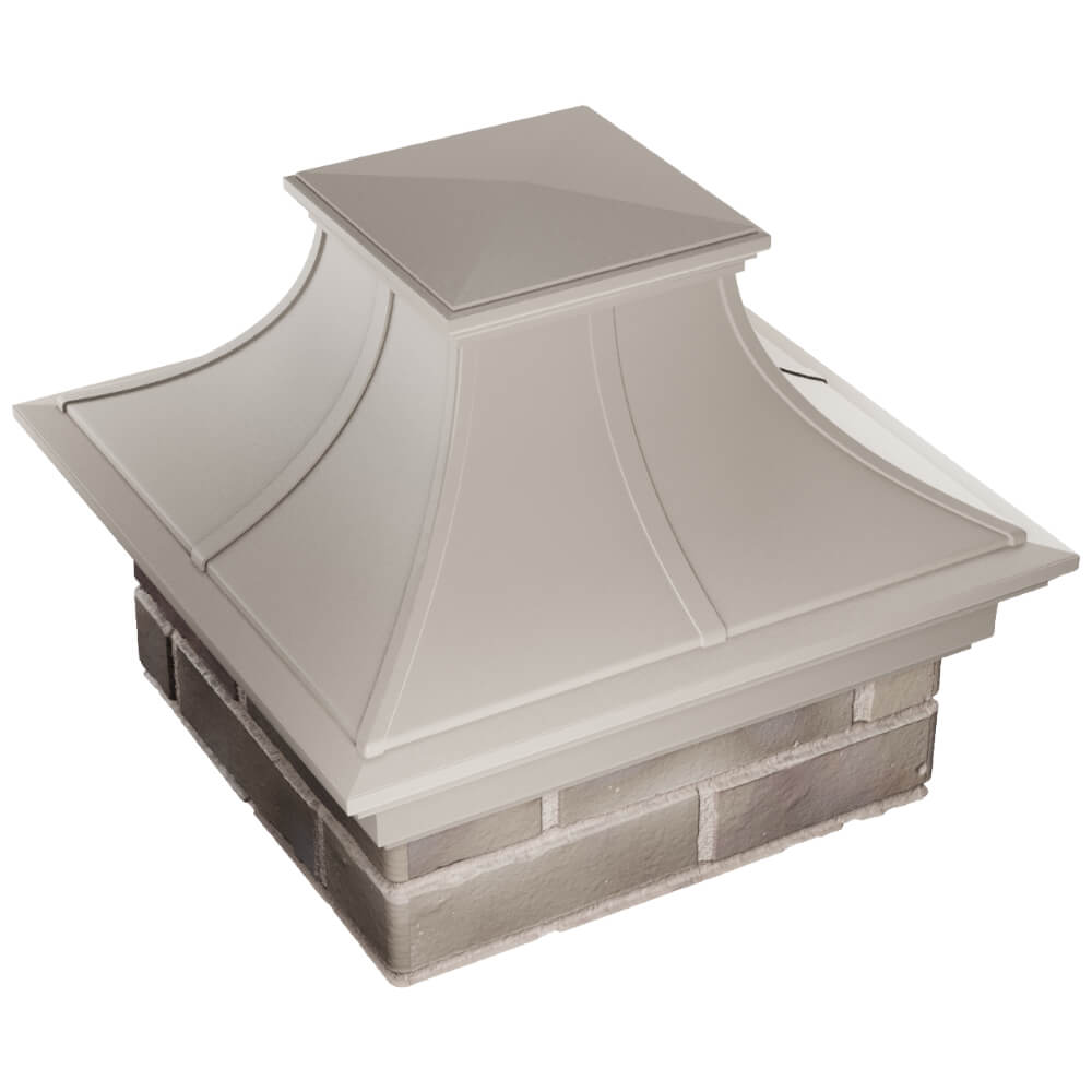 Колпак Zking Монблан Премиум Бежевый на столб 1.5х1.5 кирпича (385х385мм) в Новочеркасске фото
