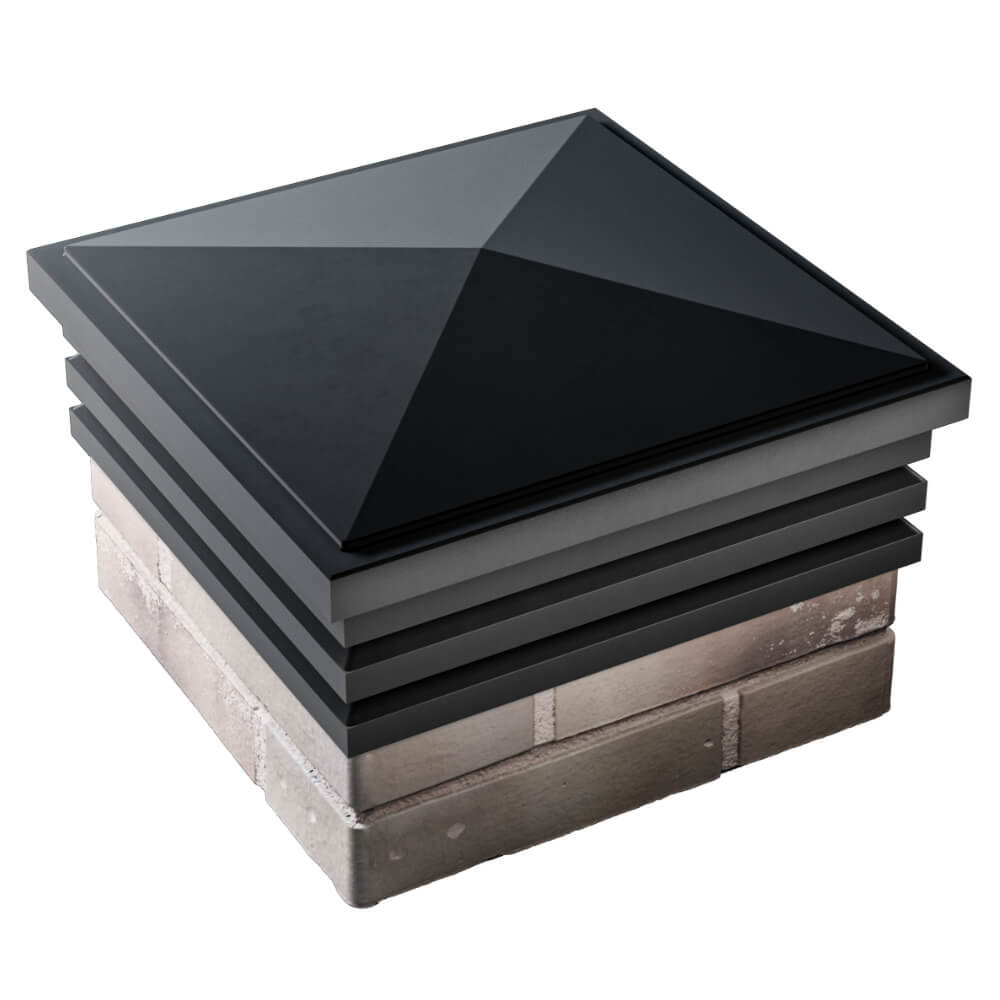 Колпак Zking Бона ХайТек Черный на столб 1.5х1.5 кирпича (385х385мм)